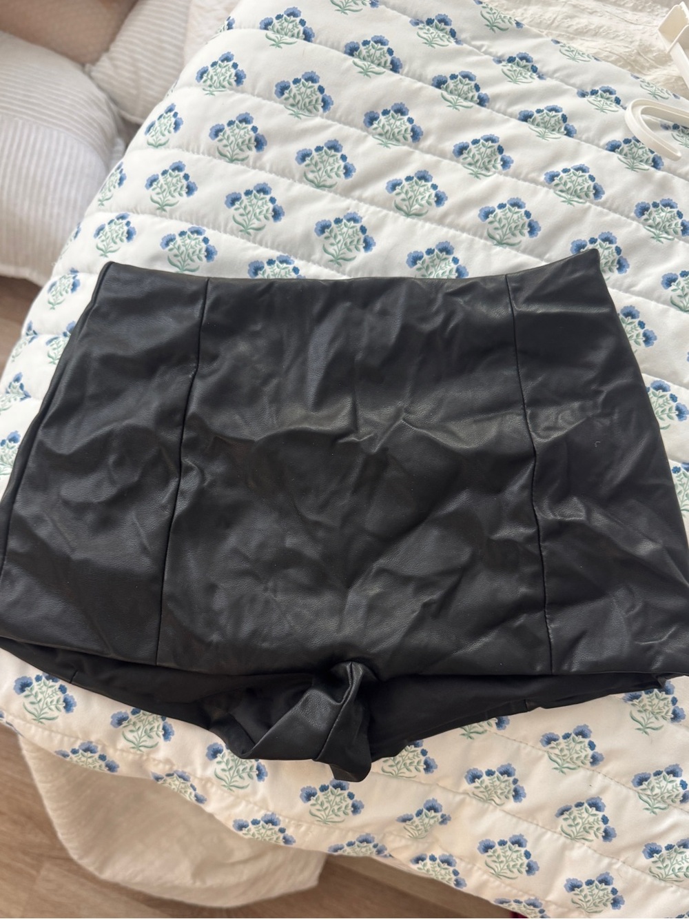 Amazon Black Faux Leather High-Waist Women's Shorts